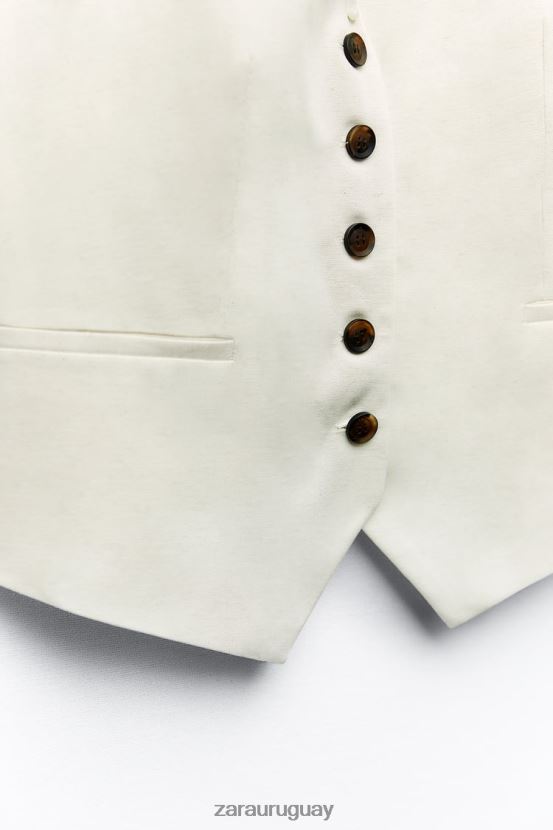 Zara chaleco a medida mujer H6RHL2157 beige claro ropa