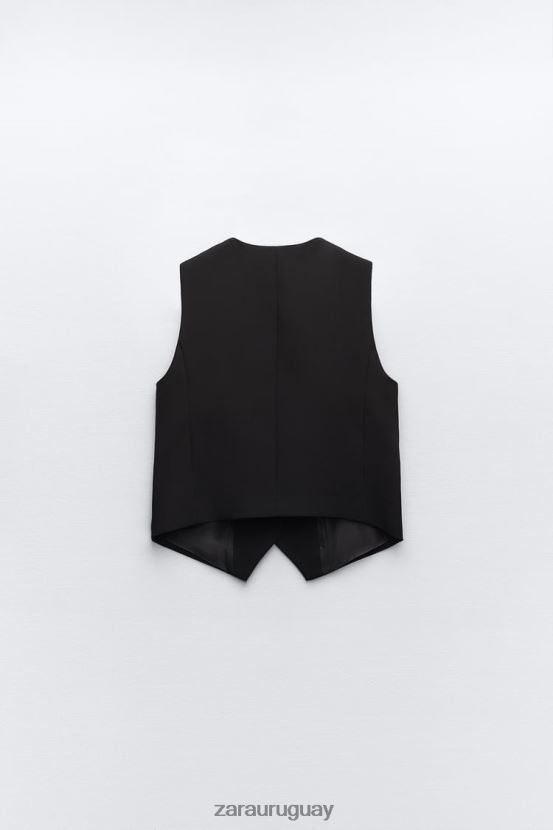Zara chaleco a medida mujer H6RHL2158 negro ropa