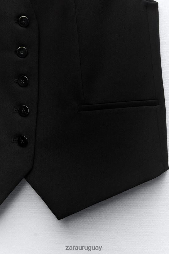 Zara chaleco a medida mujer H6RHL2158 negro ropa