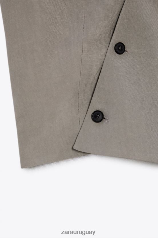 Zara chaleco asimétrico cruzado edición limitada mujer H6RHL2185 gris ropa