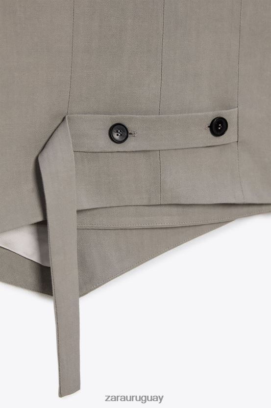 Zara chaleco asimétrico cruzado edición limitada mujer H6RHL2185 gris ropa