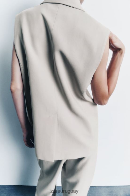 Zara chaleco cruzado mujer H6RHL2187 arena ropa