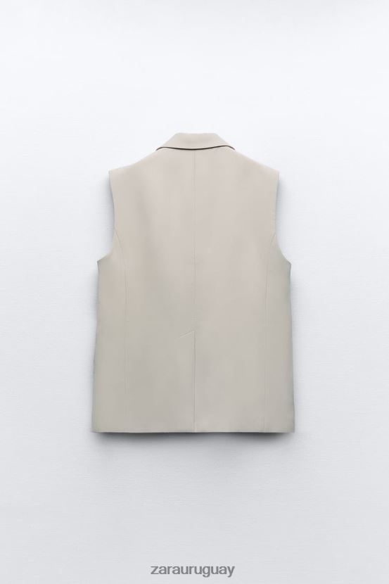 Zara chaleco cruzado mujer H6RHL2187 arena ropa