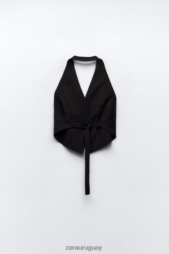 Zara chaleco halter con espalda abierta mujer H6RHL2149 negro ropa