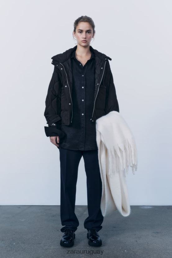 Zara chaqueta acolchada repelente al agua mujer H6RHL239 negro ropa