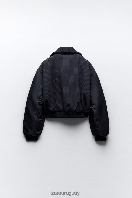 Zara chaqueta bomber con cremallera mujer H6RHL241 Azul marino ropa