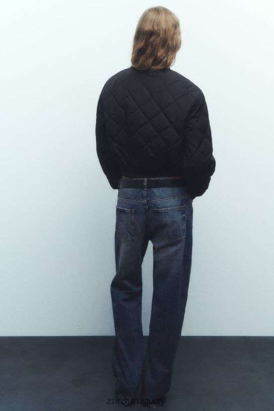 Zara chaqueta bomber corta acolchada mujer H6RHL246 negro ropa