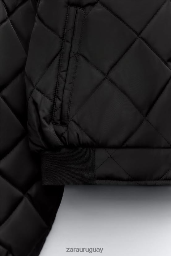 Zara chaqueta bomber corta acolchada mujer H6RHL246 negro ropa