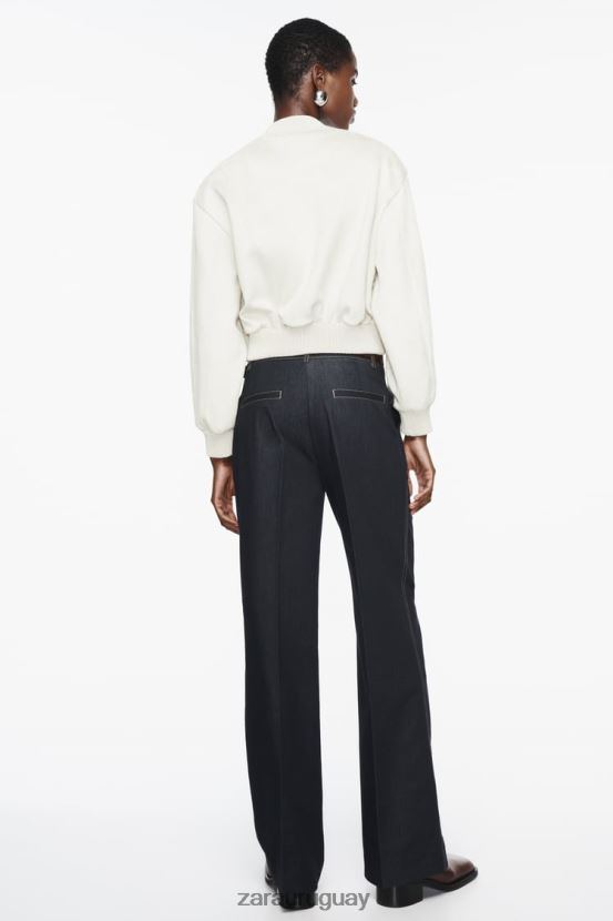 Zara chaqueta bomber de gamuza sintética mujer H6RHL236 crudo ropa