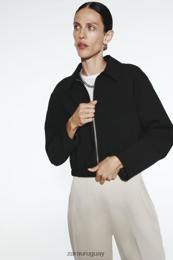 Zara chaqueta bomber estilo camisa mujer H6RHL244 negro ropa
