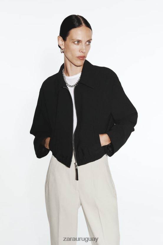 Zara chaqueta bomber estilo camisa mujer H6RHL244 negro ropa