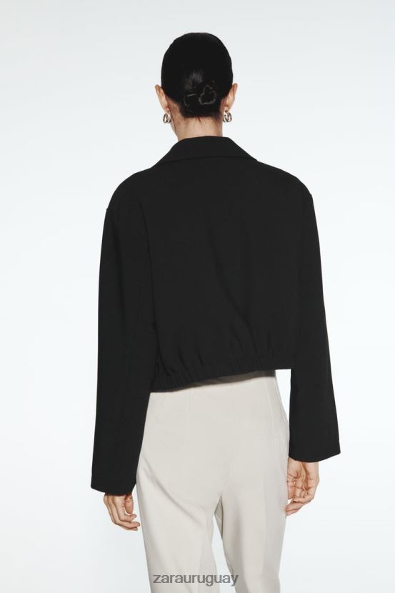 Zara chaqueta bomber estilo camisa mujer H6RHL244 negro ropa