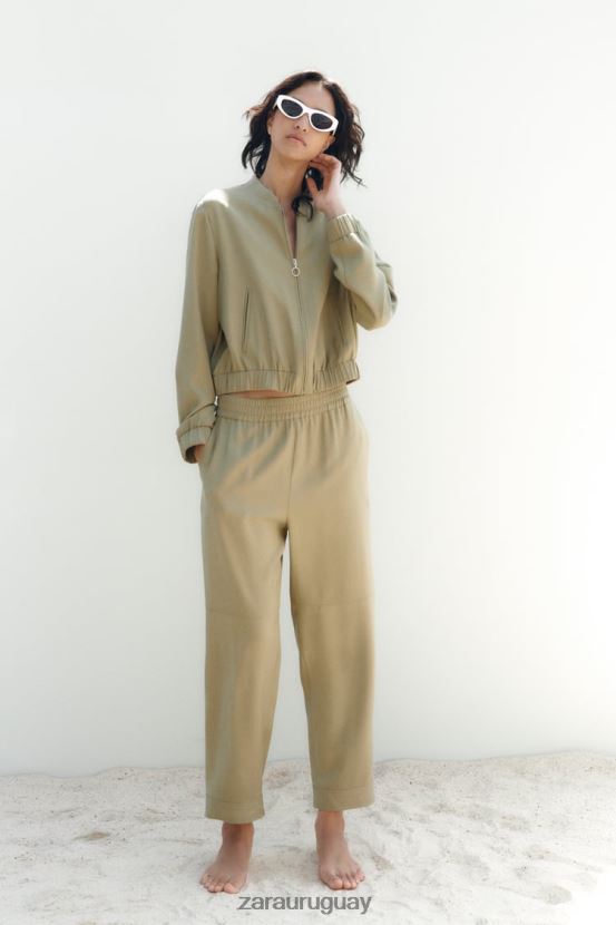 Zara chaqueta bomber fluida mujer H6RHL2106 caqui ropa