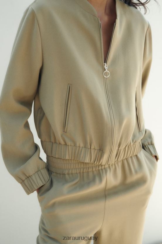 Zara chaqueta bomber fluida mujer H6RHL2106 caqui ropa