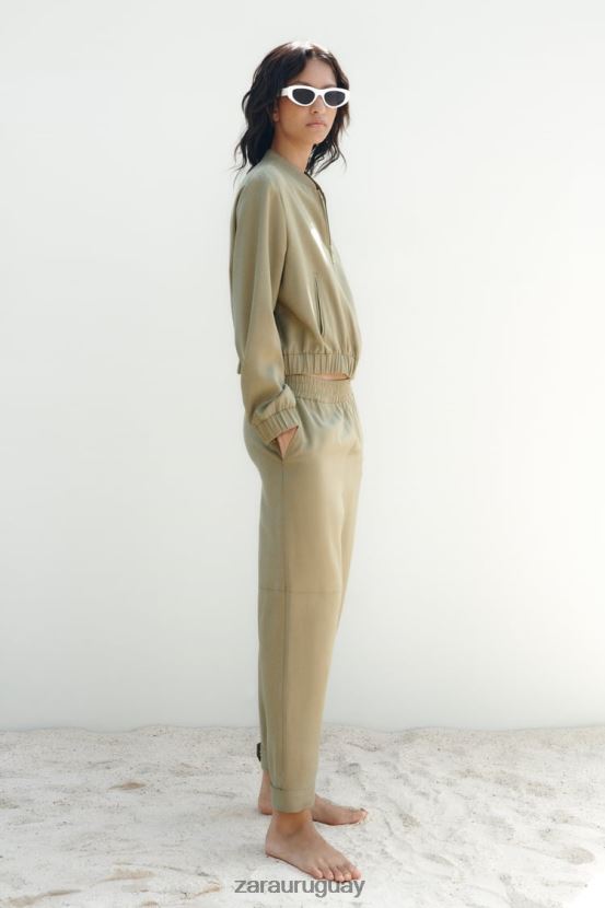 Zara chaqueta bomber fluida mujer H6RHL2106 caqui ropa