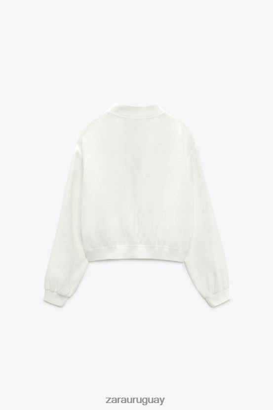 Zara chaqueta bomber fluida mujer H6RHL2130 ostra blanca ropa