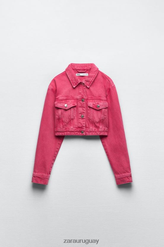 Zara chaqueta vaquera corta z1975 mujer H6RHL2123 rosa ropa