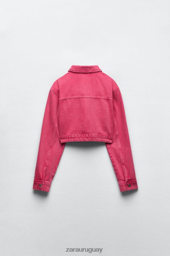 Zara chaqueta vaquera corta z1975 mujer H6RHL2123 rosa ropa