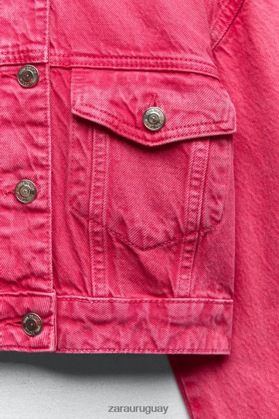 Zara chaqueta vaquera corta z1975 mujer H6RHL2123 rosa ropa