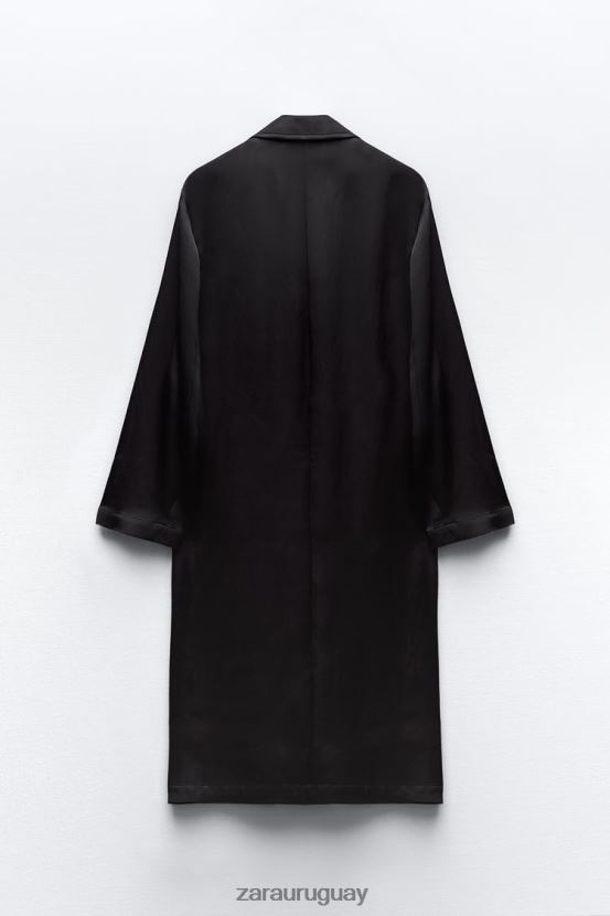 Zara gabardina con efecto satinado mujer H6RHL2135 negro ropa