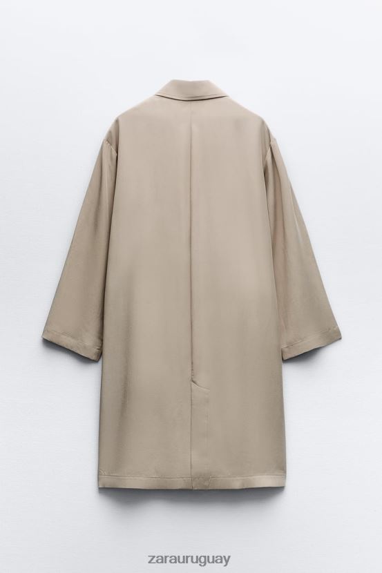 Zara gabardina fluida mujer H6RHL237 visón ropa