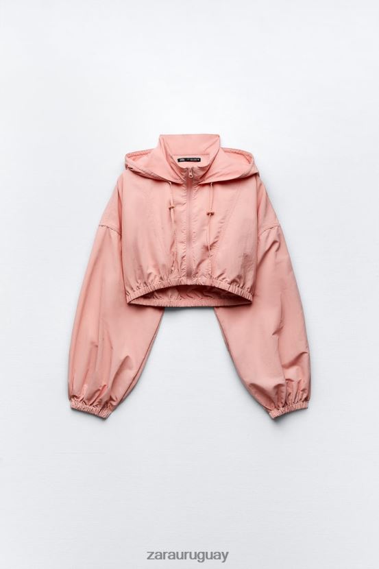 Zara impermeable de cultivo mujer H6RHL2101 chicle ropa