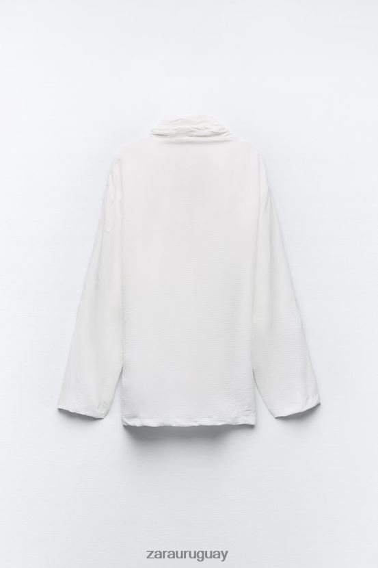 Zara kimono arrugado atado mujer H6RHL285 blanco ropa