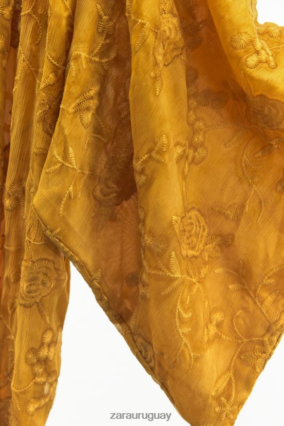 Zara kimono bordado mujer H6RHL2113 mostaza ropa