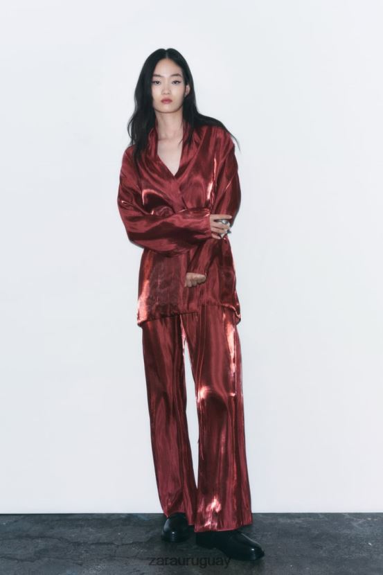 Zara kimono envolvente mujer H6RHL252 ladrillo ropa