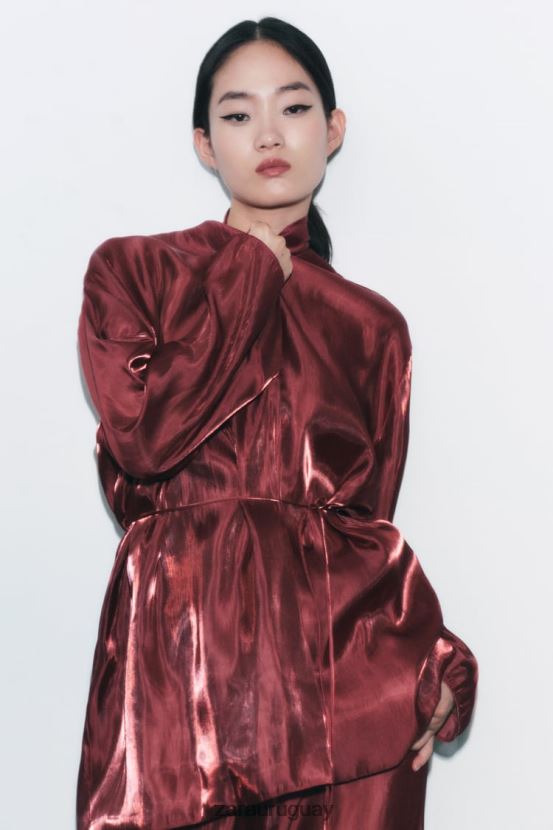 Zara kimono envolvente mujer H6RHL252 ladrillo ropa