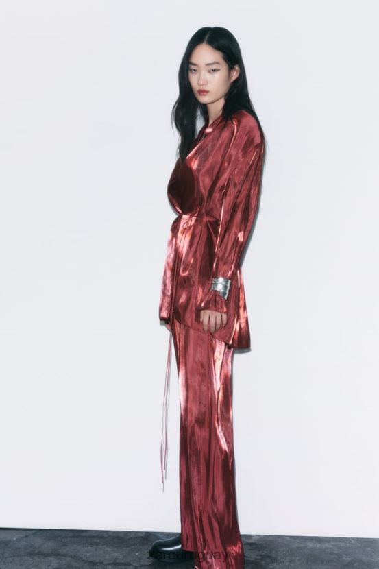 Zara kimono envolvente mujer H6RHL252 ladrillo ropa