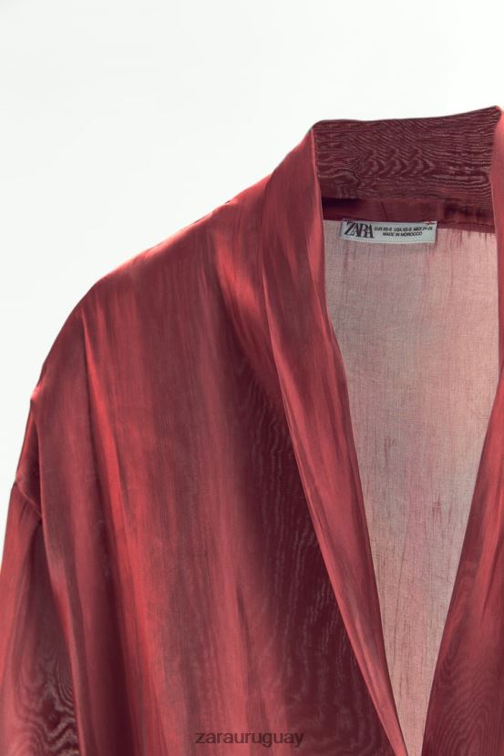 Zara kimono envolvente mujer H6RHL252 ladrillo ropa