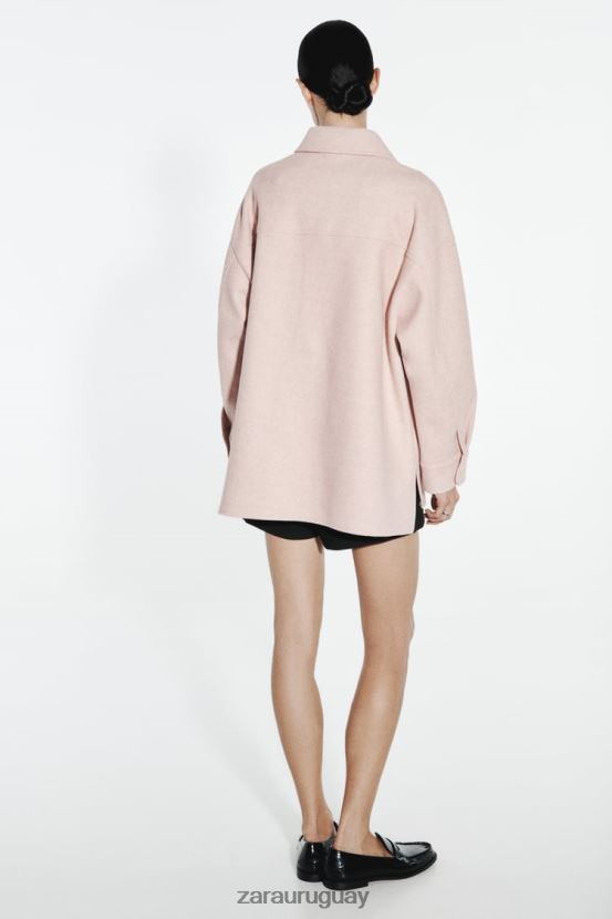 Zara sobrecamisa suave mujer H6RHL213 rosa ropa
