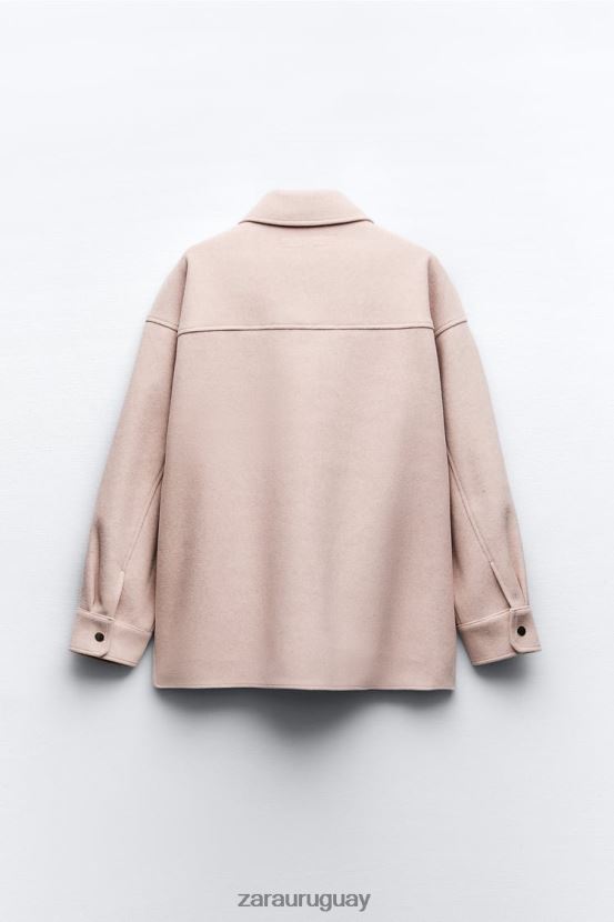 Zara sobrecamisa suave mujer H6RHL213 rosa ropa