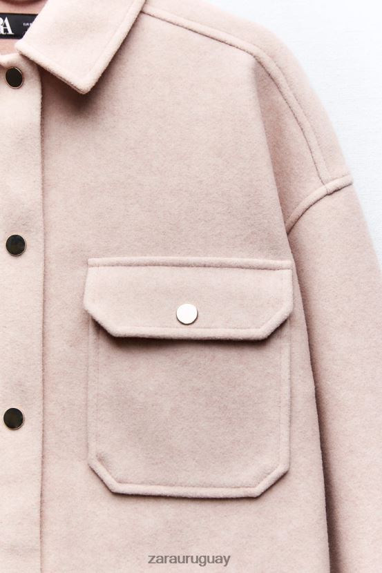 Zara sobrecamisa suave mujer H6RHL213 rosa ropa