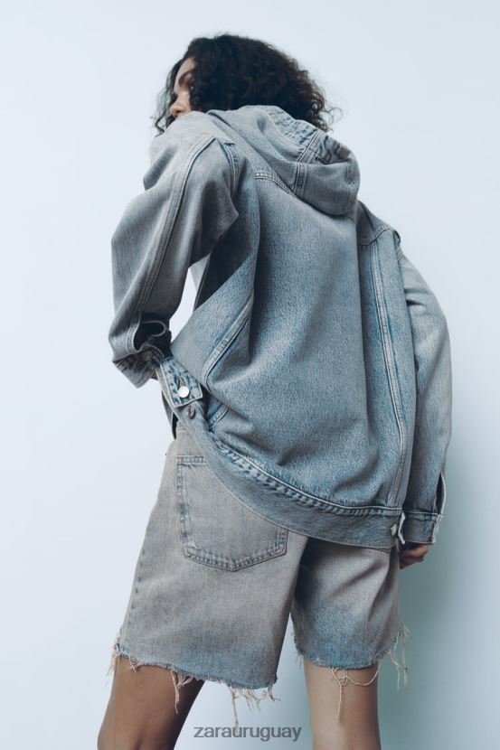 Zara sudadera denim trf mujer H6RHL245 azul ropa