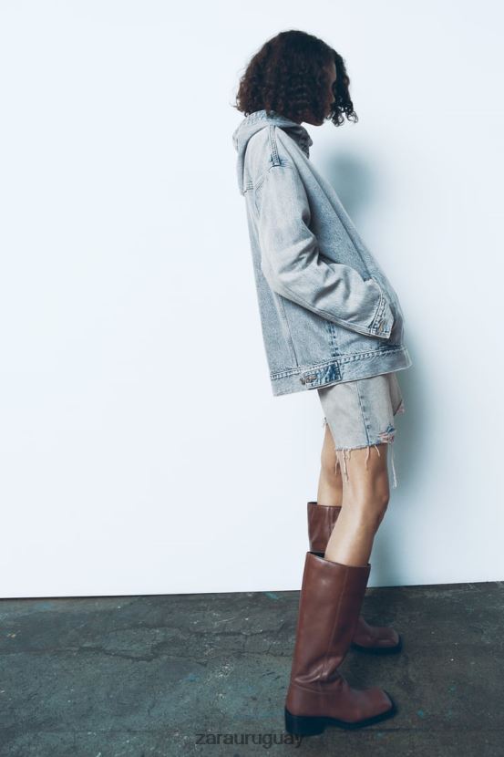 Zara sudadera denim trf mujer H6RHL245 azul ropa