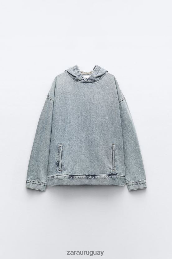 Zara sudadera denim trf mujer H6RHL245 azul ropa