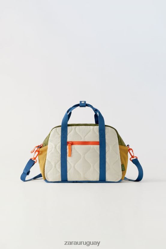 Zara bolso de lona acolchado multicolor niños H6RHL21558 blanquecino accesorios