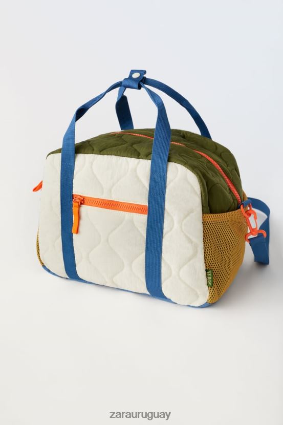 Zara bolso de lona acolchado multicolor niños H6RHL21558 blanquecino accesorios