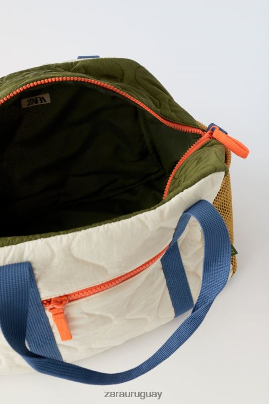 Zara bolso de lona acolchado multicolor niños H6RHL21558 blanquecino accesorios