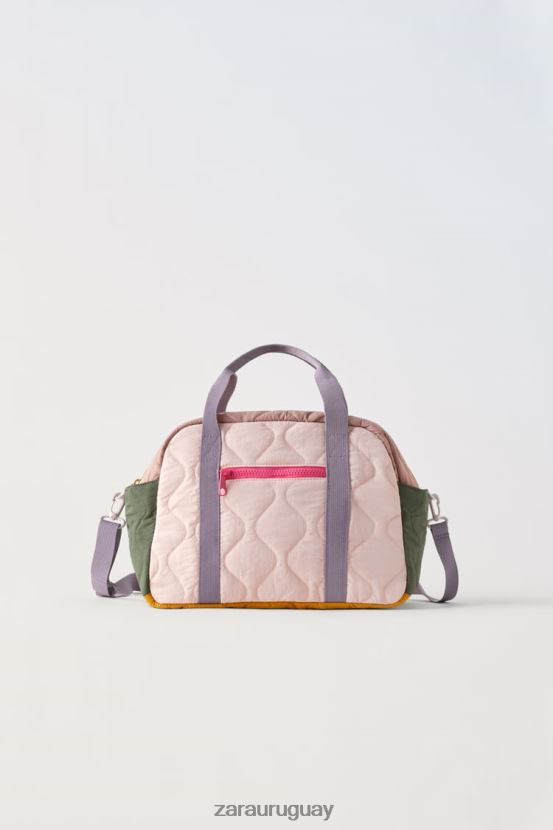Zara bolso de lona acolchado multicolor niños H6RHL21561 rosa accesorios