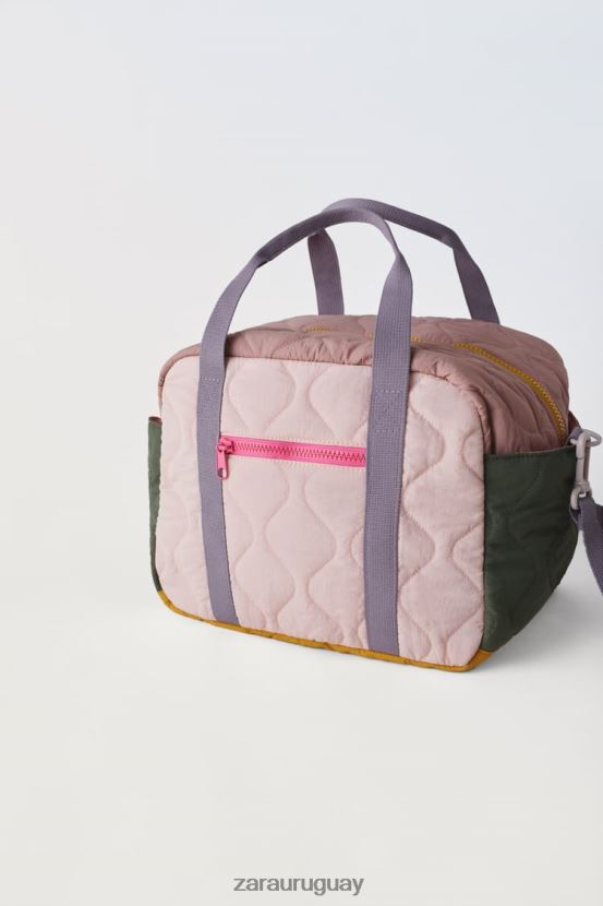 Zara bolso de lona acolchado multicolor niños H6RHL21561 rosa accesorios