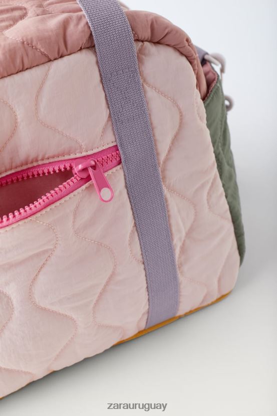 Zara bolso de lona acolchado multicolor niños H6RHL21561 rosa accesorios