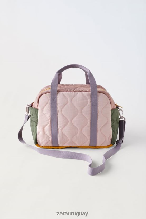 Zara bolso de lona acolchado multicolor niños H6RHL21561 rosa accesorios