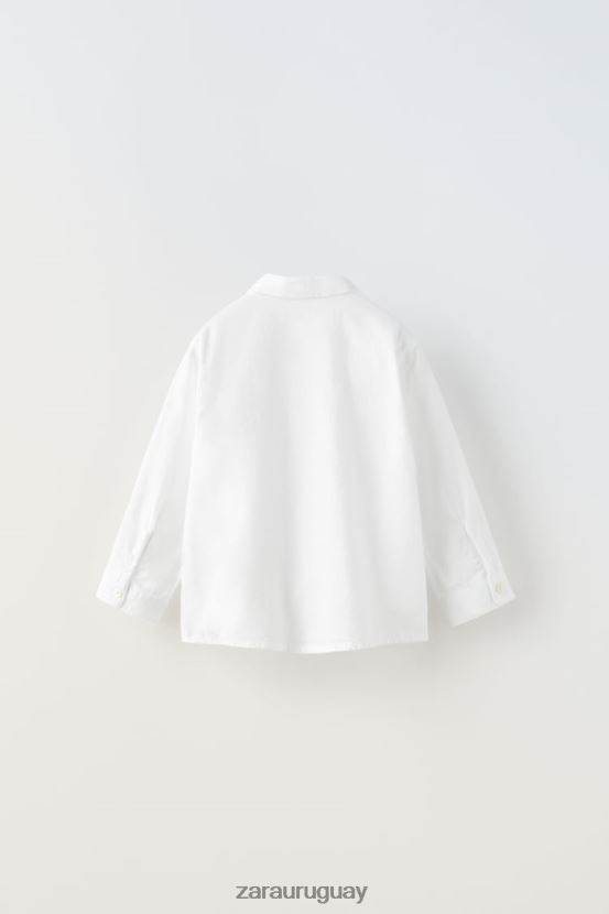 Zara camisa basica niños H6RHL21605 blanco ropa