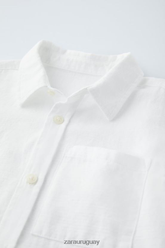 Zara camisa basica niños H6RHL21605 blanco ropa