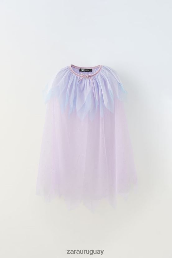 Zara capa de disfraz de tul con volantes niños H6RHL21607 color de malva ropa