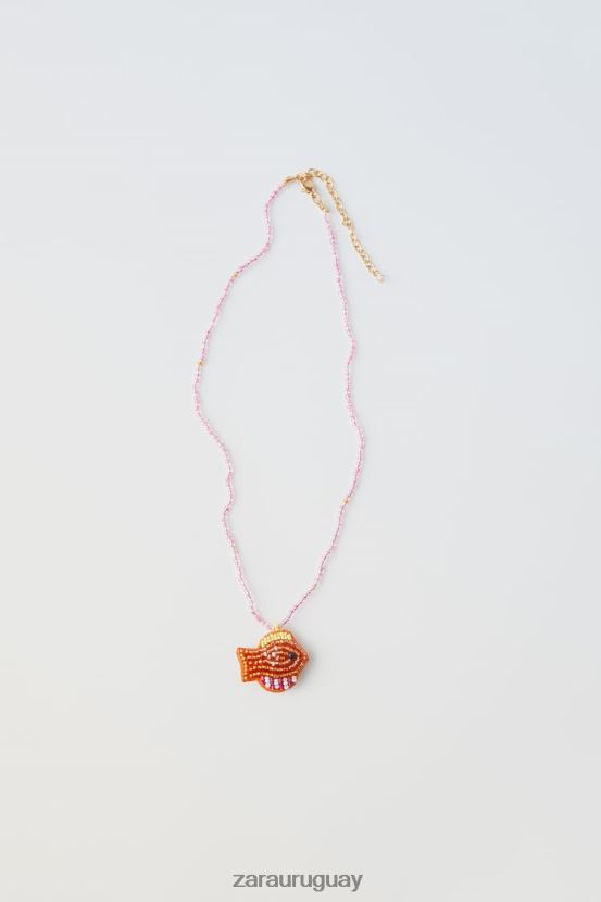 Zara collar de cuentas de pescado niños H6RHL21604 naranja ropa
