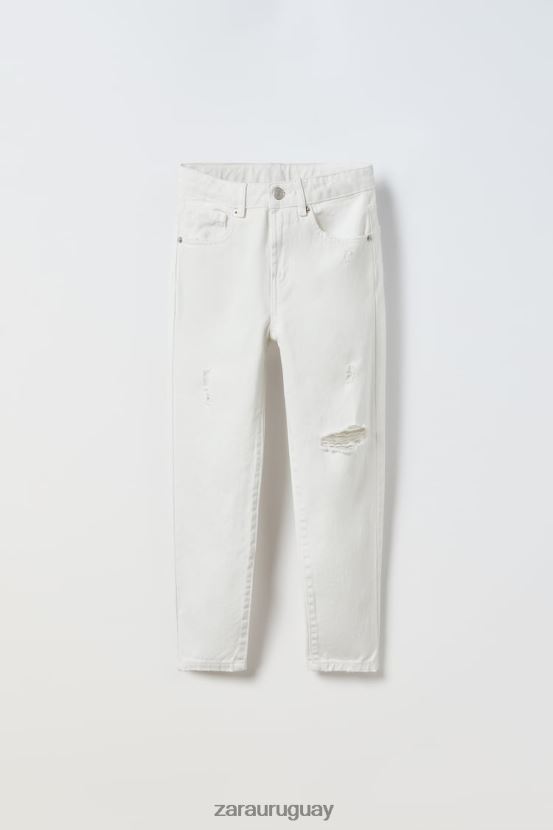 Zara pantalones rasgados niños H6RHL21615 crudo ropa